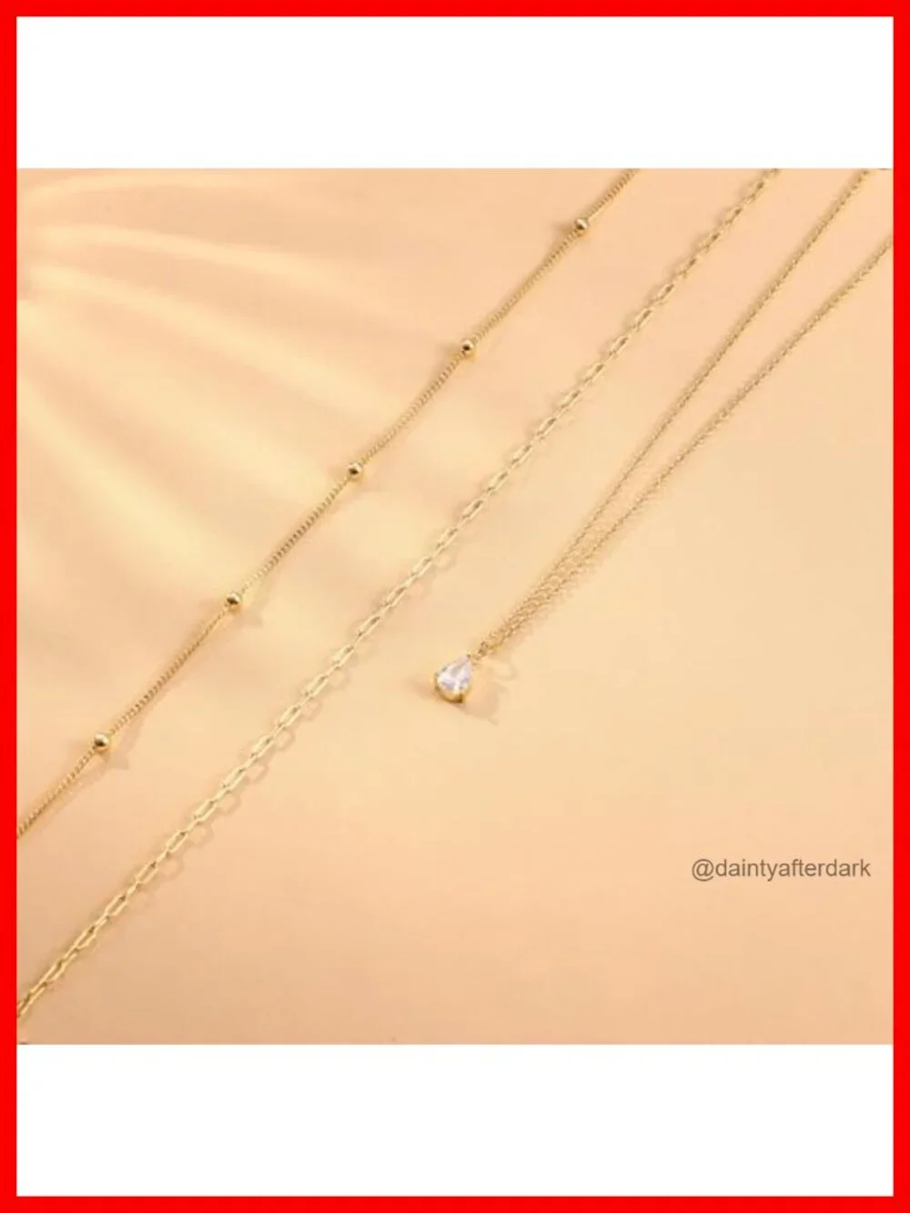 14K Gold Plated Layered Necklace Set Dainty Stack Gold Chains